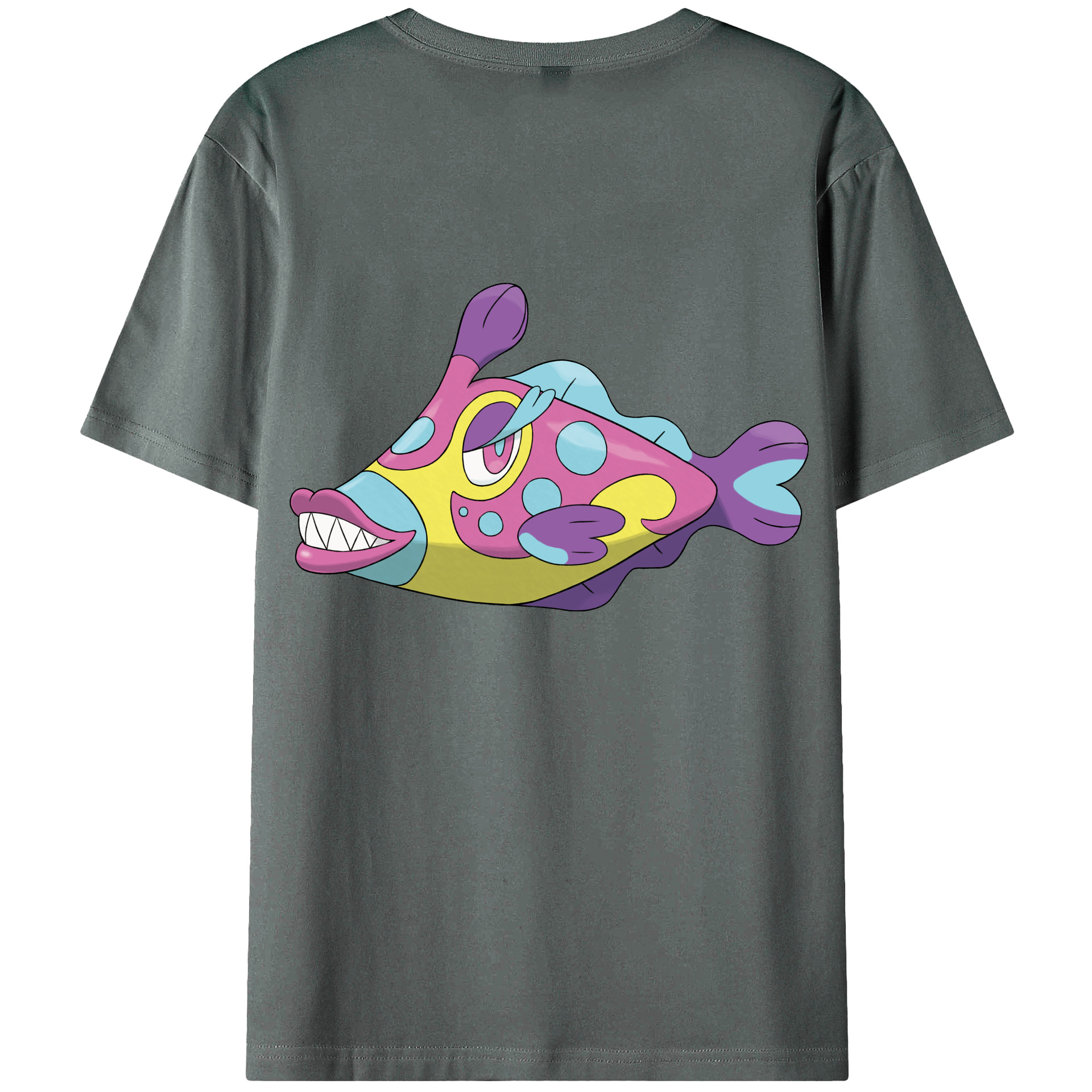 （画像用） ポケットモンスター Pokémon 綿100％ メンズ半袖Tシャツ（バックプリント） 通気性